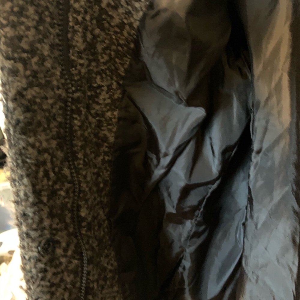 Brown tweed coat with removable faux fur hood - Picture 6 of 10